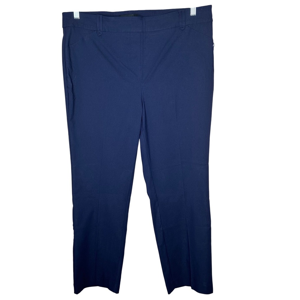 Rekucci NWT Size 18 Navy Blue Straight Leg Pants Stretch Comfort Office Casual
